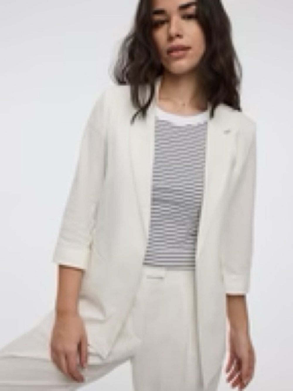 Reitmans white Open-Front Linen Blend Blazer